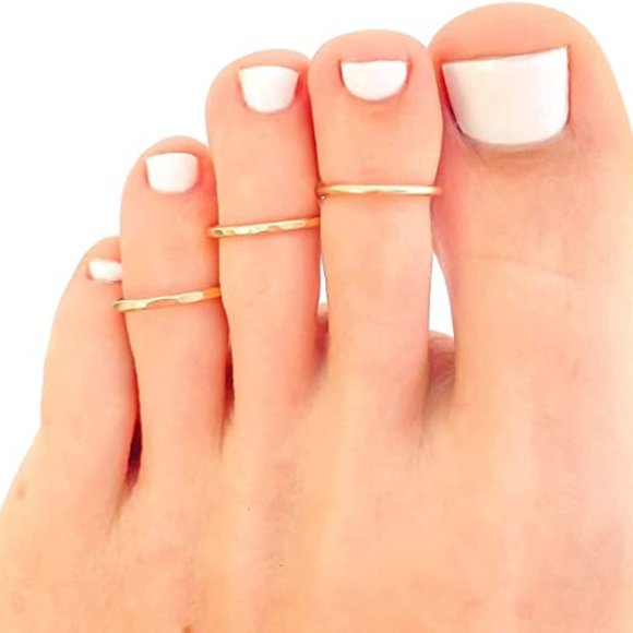 14K Gold Filled Thin Wire Toe Ring Set - Picture 1 of 5